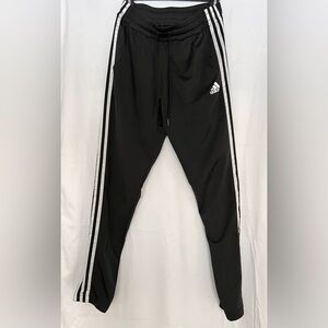 Adidas Women’s/Juniors Black Joggers with White Stripes